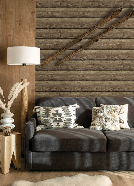 Bunkhouse Mahogany Wallpaper