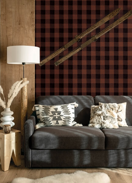 Lumberjack Maroon Wallpaper