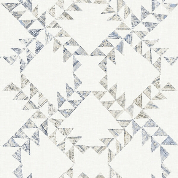 Scrap Quilt Denim Wallpaper