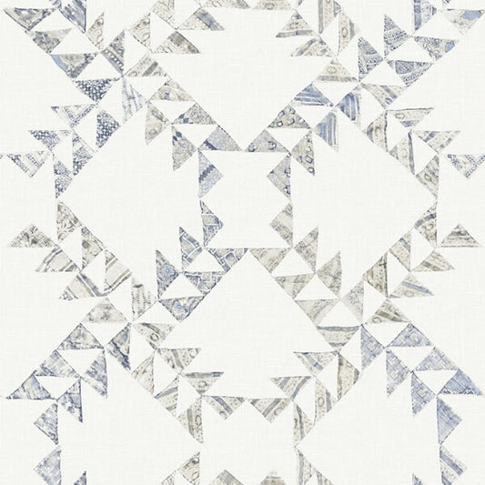 Scrap Quilt Denim Wallpaper