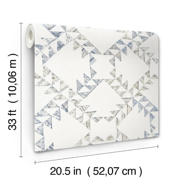 Scrap Quilt Denim Wallpaper