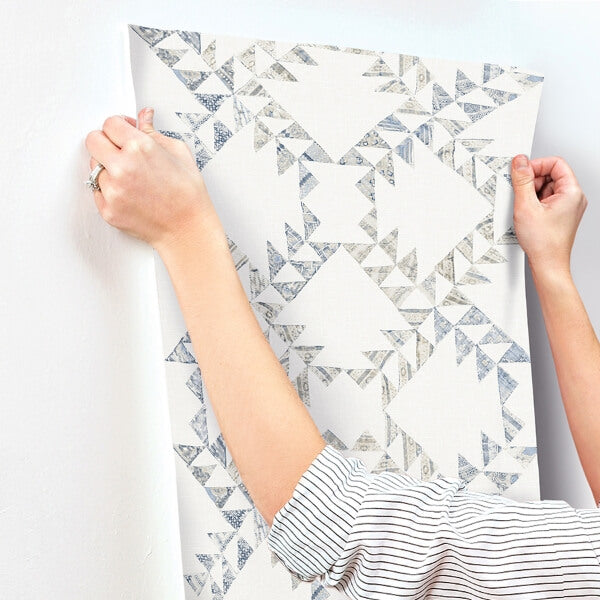 Scrap Quilt Denim Wallpaper