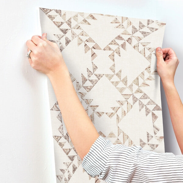 Scrap Quilt Brown Wallpaper