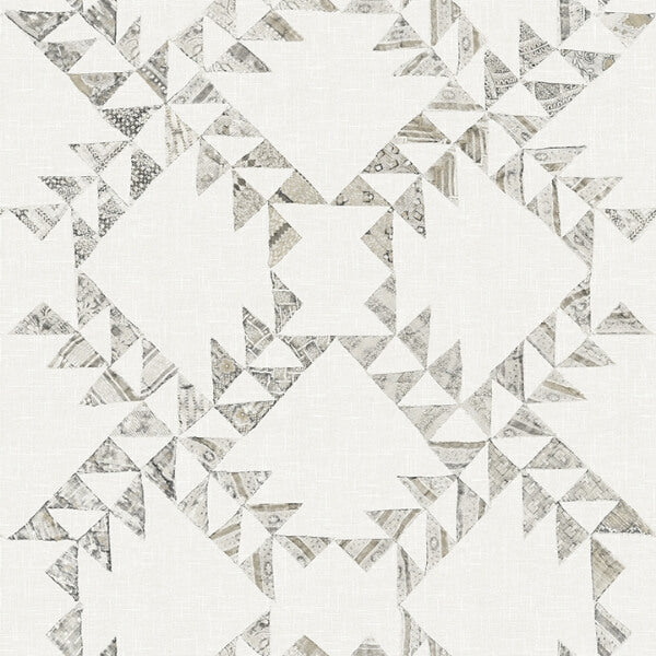 Scrap Quilt Grey Wallpaper