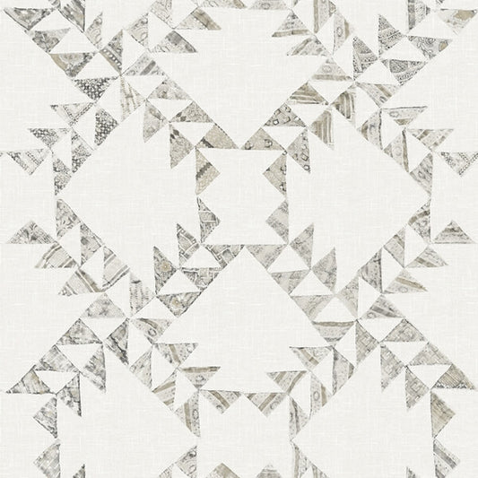 Scrap Quilt Grey Wallpaper