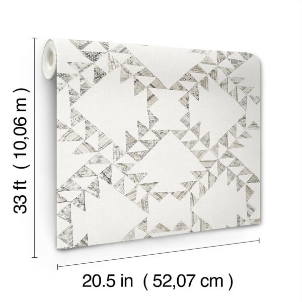 Scrap Quilt Grey Wallpaper
