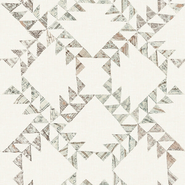 Scrap Quilt Light Brown Wallpaper