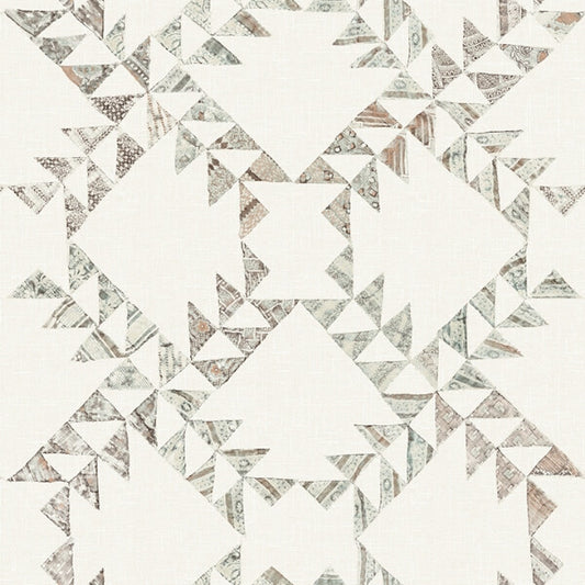 Scrap Quilt Light Brown Wallpaper