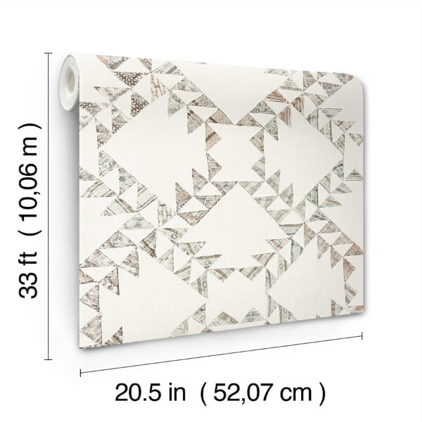 Scrap Quilt Light Brown Wallpaper