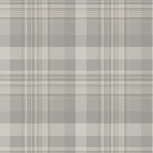 Dutton Plaid Grey Wallpaper