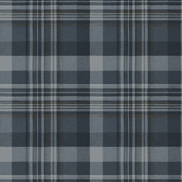 Dutton Plaid Indigo Wallpaper