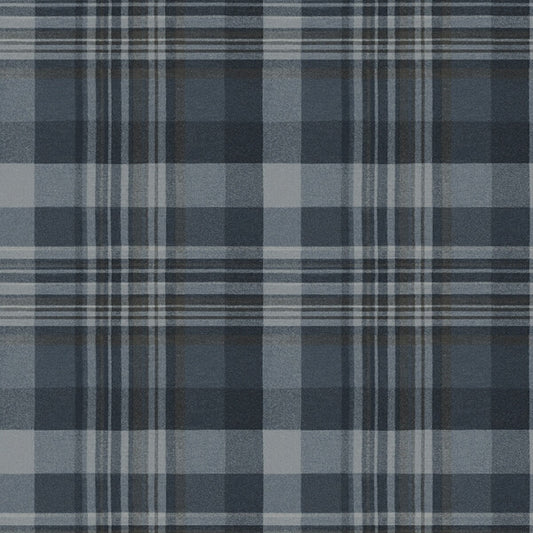 Dutton Plaid Indigo Wallpaper