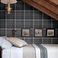 Dutton Plaid Indigo Wallpaper
