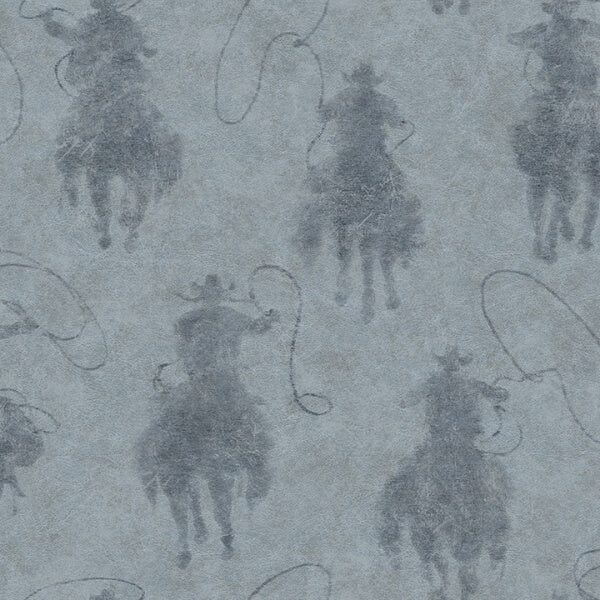 Stockman Silhouette Blue Wallpaper
