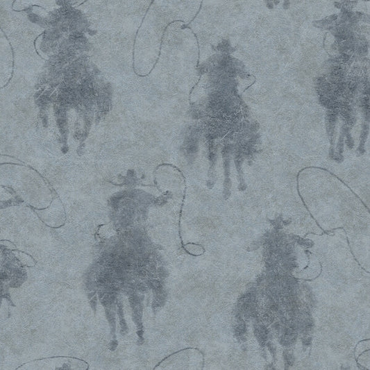 Stockman Silhouette Blue Wallpaper
