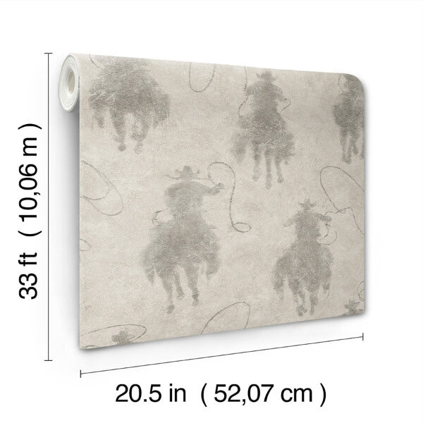 Stockman Silhouette Grey Wallpaper