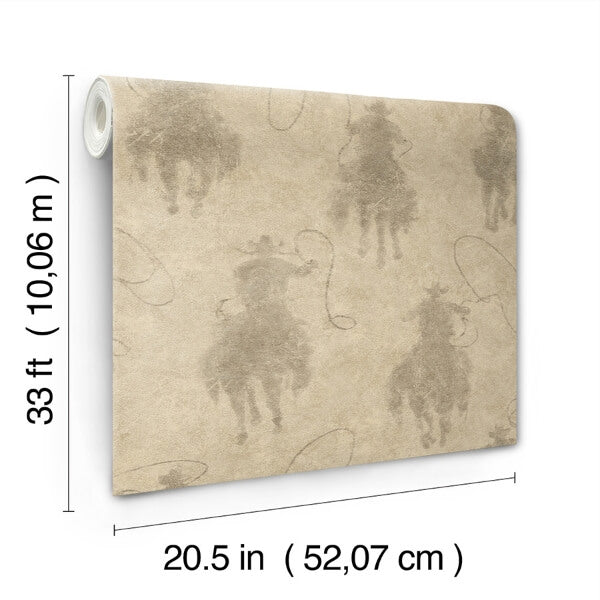 Stockman Silhouette Khaki Wallpaper