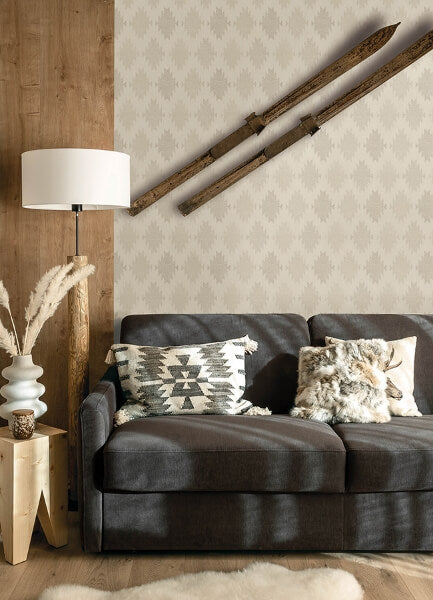 Stitched Heirloom Khaki Wallpaper