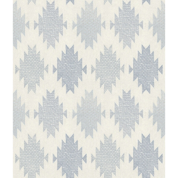 Stitched Heirloom Indigo Wallpaper