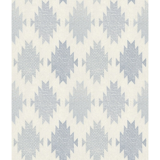 Stitched Heirloom Indigo Wallpaper