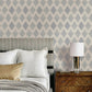 Stitched Heirloom Indigo Wallpaper
