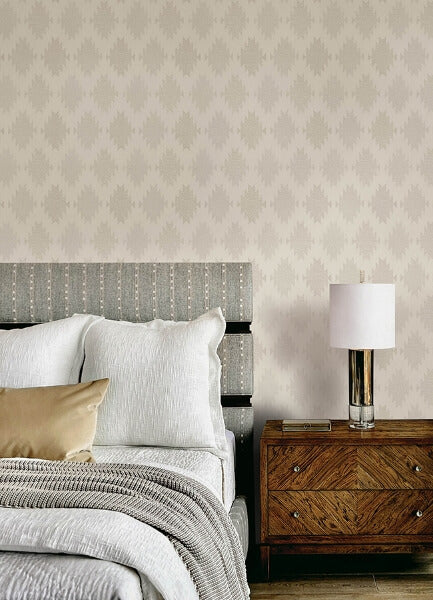 Stitched Heirloom White Wallpaper