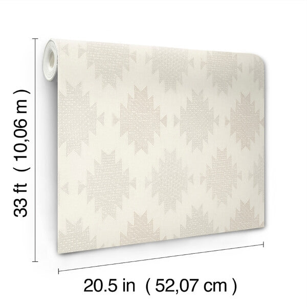 Stitched Heirloom White Wallpaper