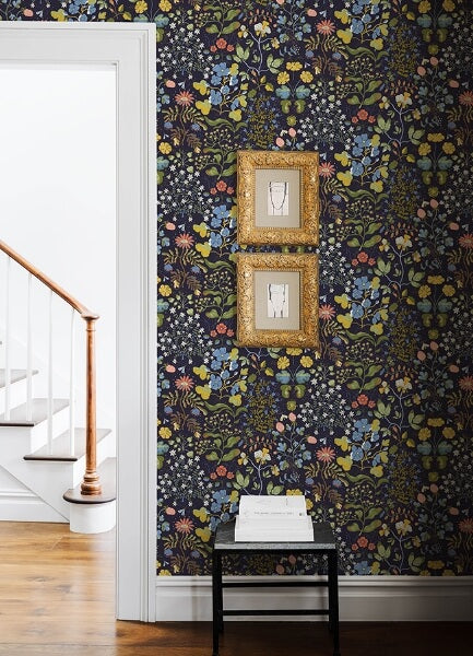 Groh Dark Blue Floral Wallpaper