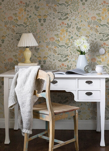 Groh Apricot Floral Wallpaper
