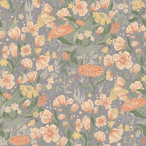 Hava Coral Meadow Flowers Wallpaper