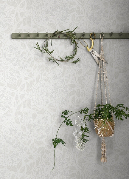 Turi Light Grey Twining Vines Wallpaper