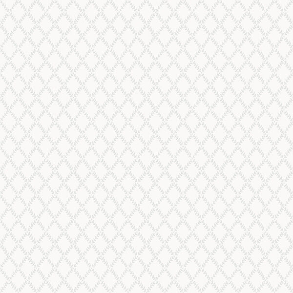 Trevor White Leaf Trellis Wallpaper