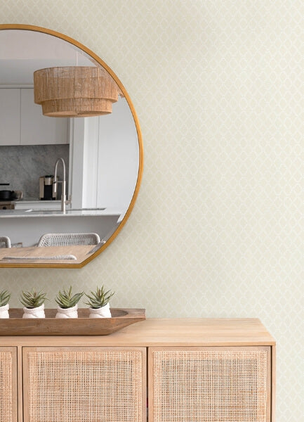 Trevor Khaki Leaf Trellis Wallpaper