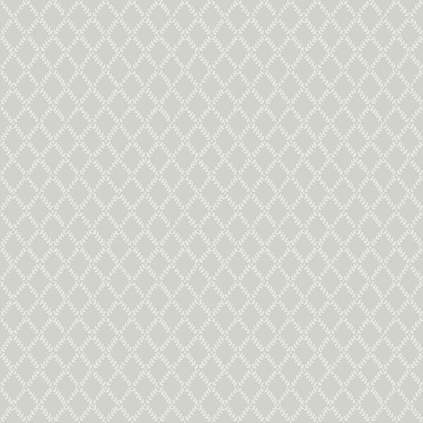 Trevor Grey Leaf Trellis Wallpaper