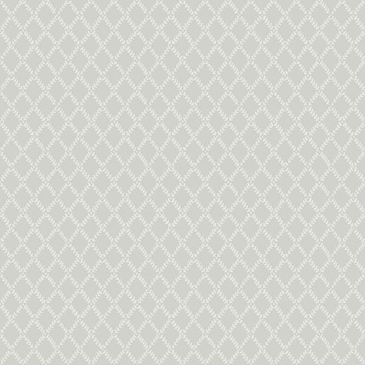 Trevor Grey Leaf Trellis Wallpaper