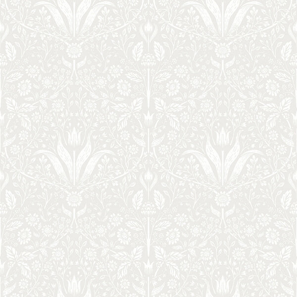 Mara Light Grey Tulip Ogee Wallpaper