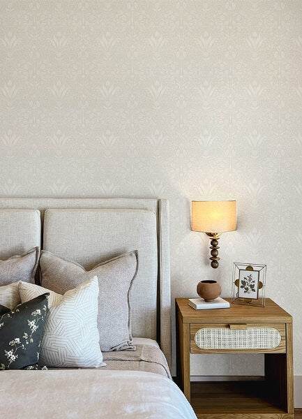 Mara Light Grey Tulip Ogee Wallpaper