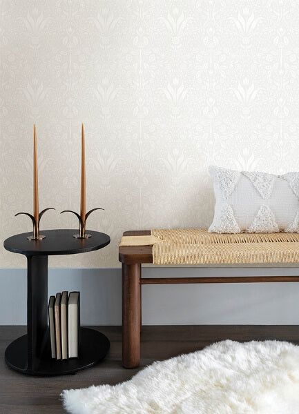 Mara Light Grey Tulip Ogee Wallpaper