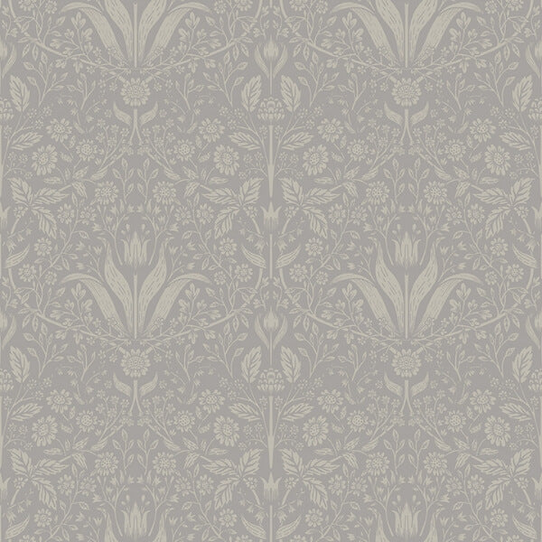 Mara Grey Tulip Ogee Wallpaper
