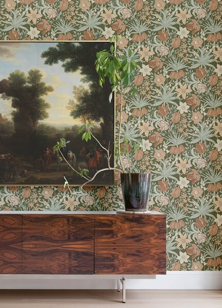 Cecilia Moss Tulip and Daffodil Wallpaper