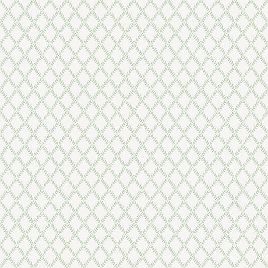 Trevor Sage Leaf Trellis Wallpaper