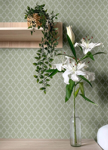Trevor Moss Leaf Trellis Wallpaper