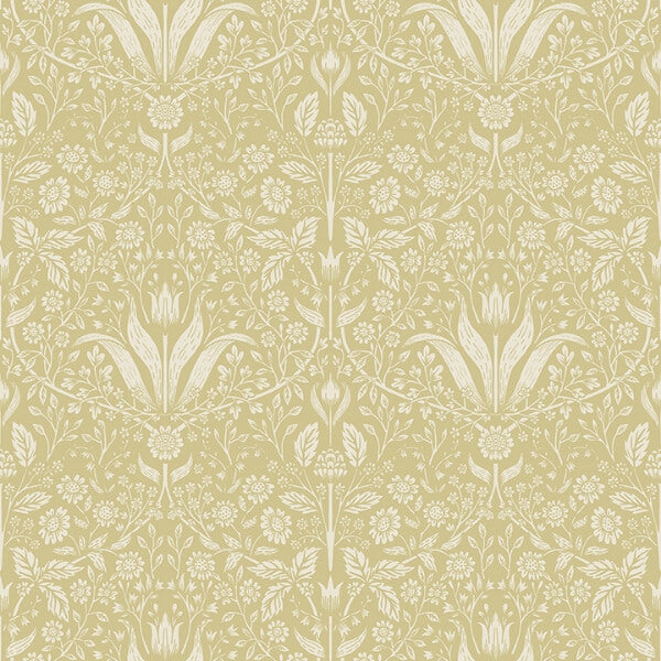 Mara Yellow Tulip Ogee Wallpaper