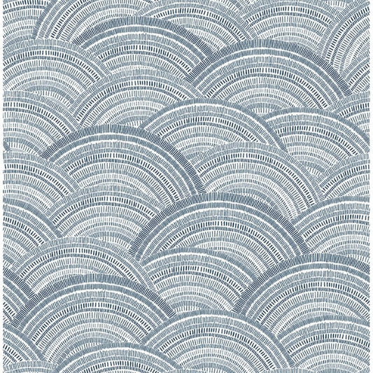 Encircle Indigo Geometric Wallpaper