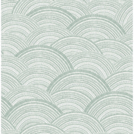 Encircle Sea Green Geometric Wallpaper