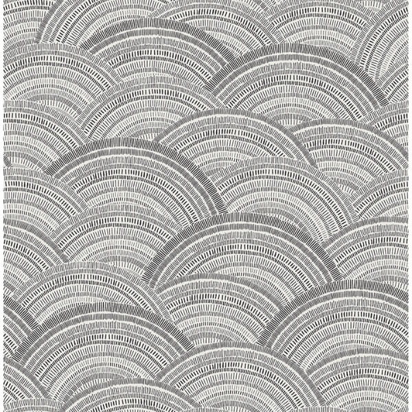 Encircle Black Geometric Wallpaper