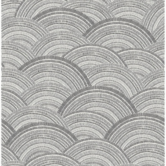 Encircle Black Geometric Wallpaper