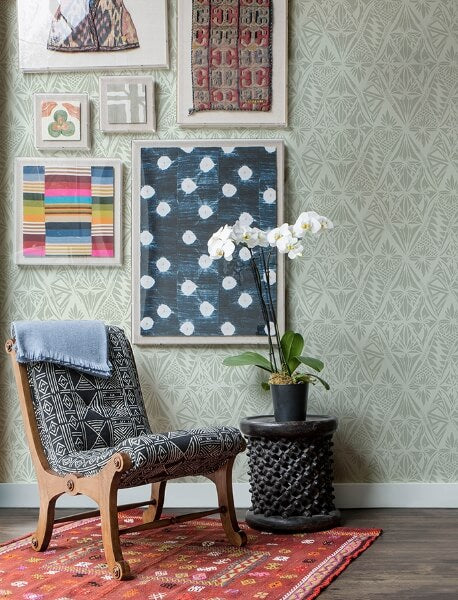 Urbane Sage Diamonds Wallpaper