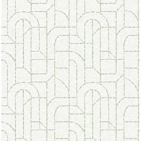 Integrity Light Green Arched Outlines Wallpaper