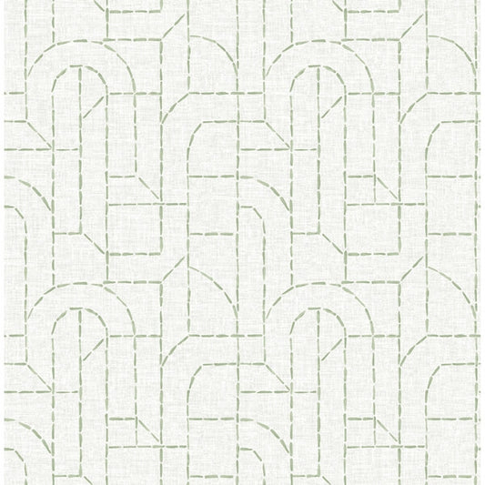 Integrity Light Green Arched Outlines Wallpaper